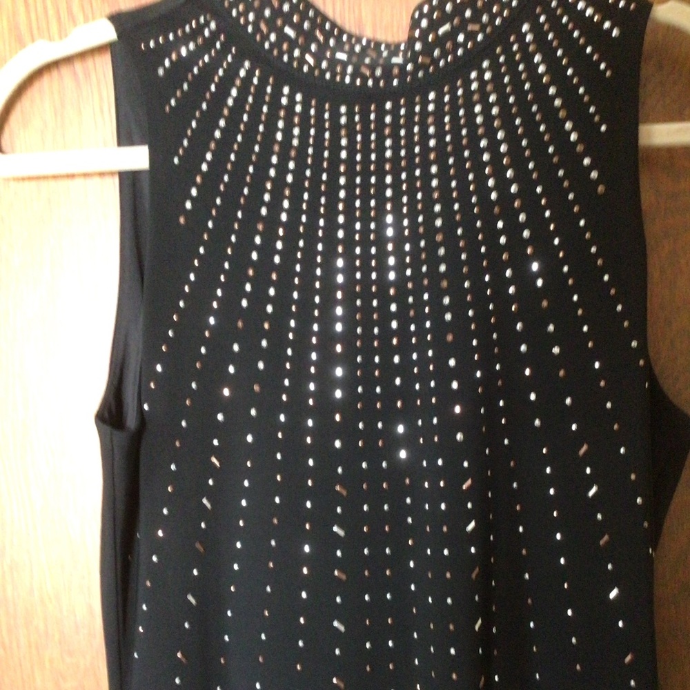 WHBM Black Embellished Shift Dress in sz small EUC - Picture 6 of 8